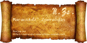 Maracskó Zseraldin névjegykártya